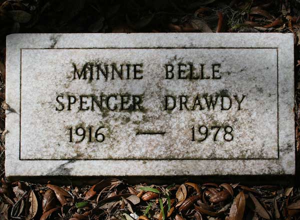 Minnie Belle Spencer Drawdy Gravestone Photo