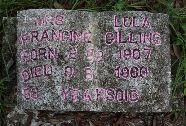 Lola Francine Gillins Gravestone Photo