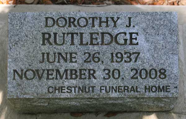 Dorothy J. Rutledge Gravestone Photo