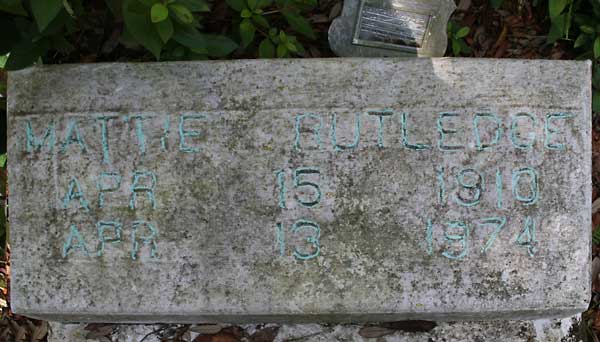 Mattie Rutledge Gravestone Photo