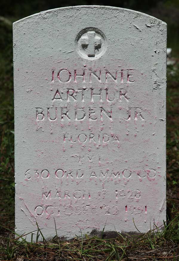 Johnnie Arthur Burden Gravestone Photo