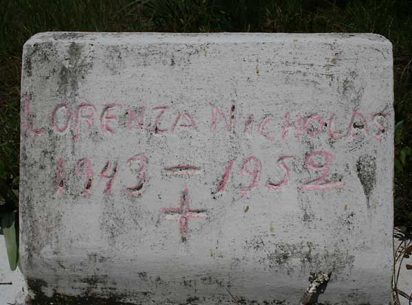 Lorenza Nicholas Gravestone Photo