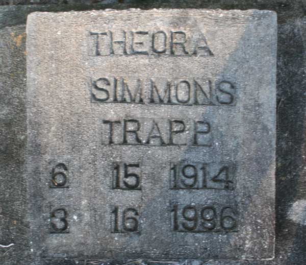 Theora Simmons Trapp Gravestone Photo