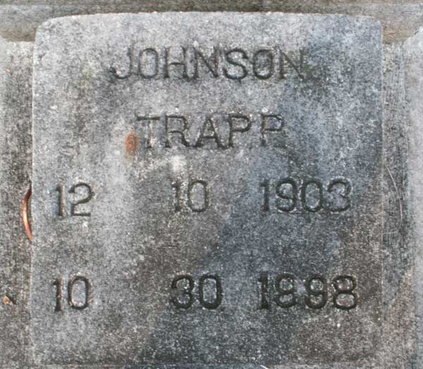 Johnson Trapp Gravestone Photo