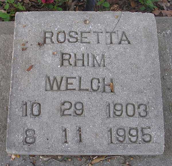 Rosetta Rhim Welch Gravestone Photo