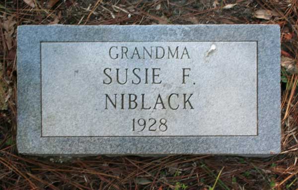 Susie F. Niblack Gravestone Photo