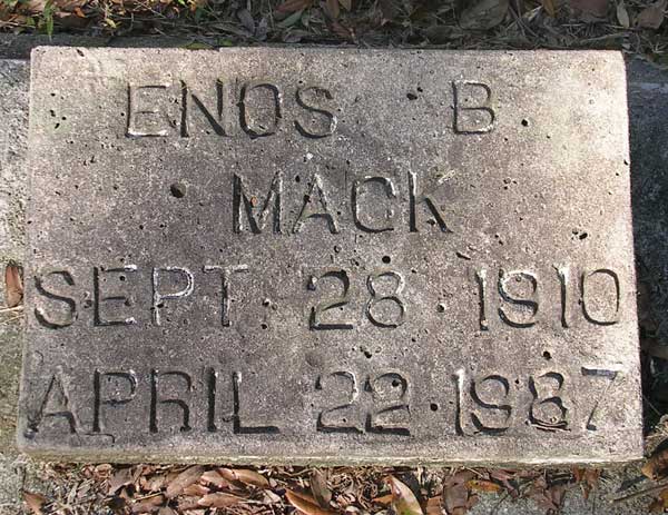 Enos B. Mack Gravestone Photo