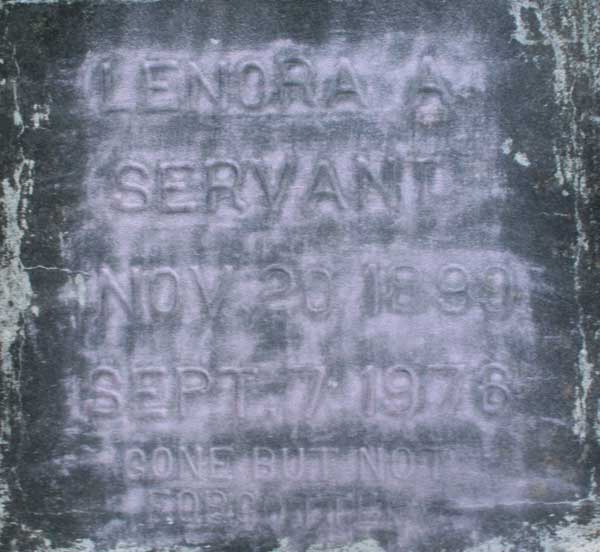 Lenora A. Servant Gravestone Photo