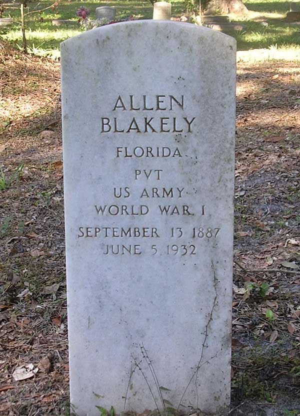Allen Blakely Gravestone Photo