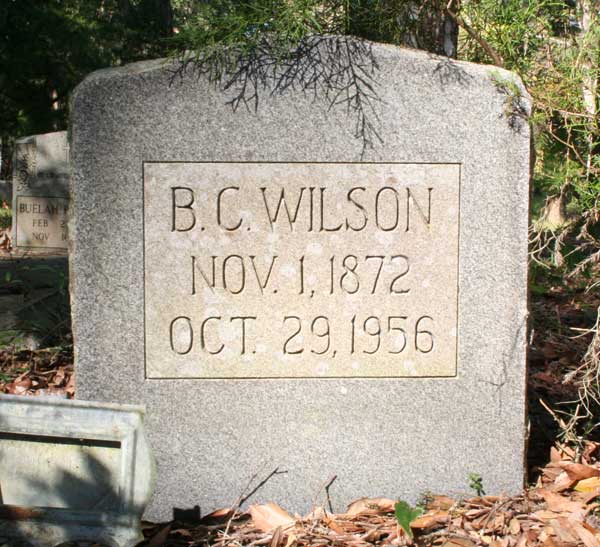 B.C. Wilson Gravestone Photo