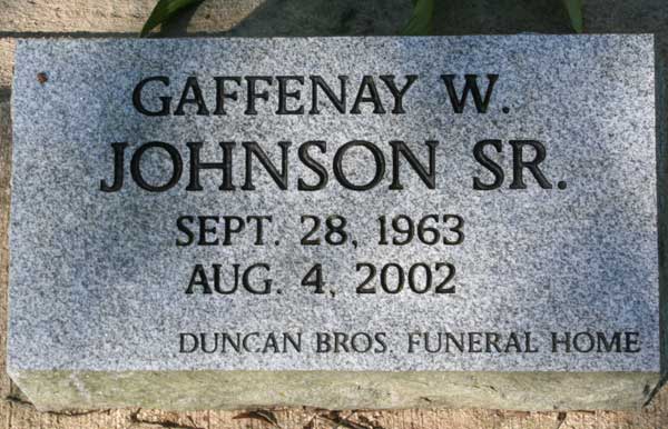 Gaffenay W. Johnson Gravestone Photo