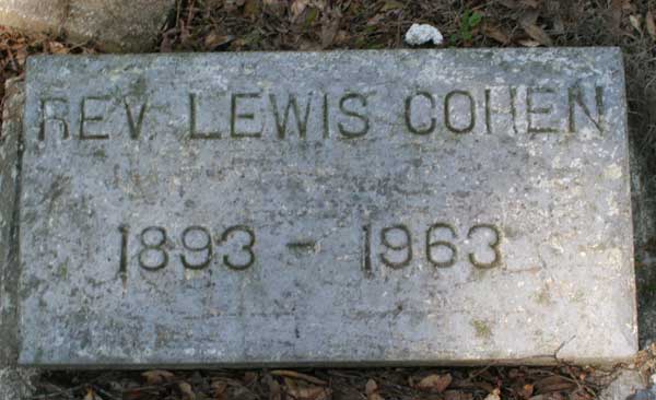 Lewis Cohen Gravestone Photo