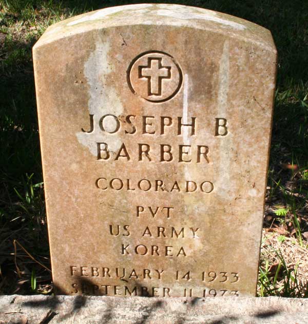 Joseph B. Barber Gravestone Photo