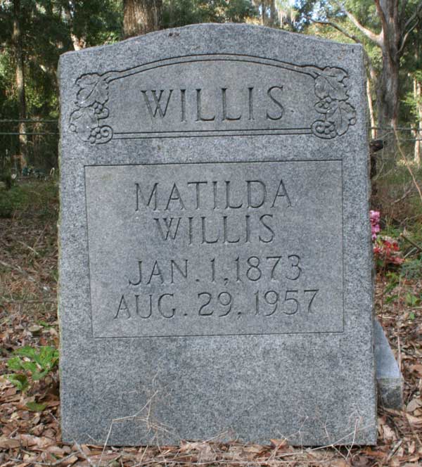 Matilda Willis Gravestone Photo