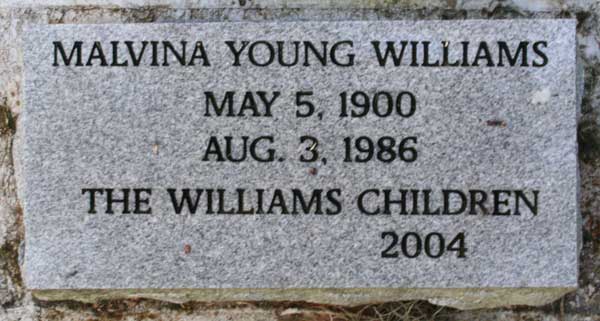 Malvina Young Williams Gravestone Photo