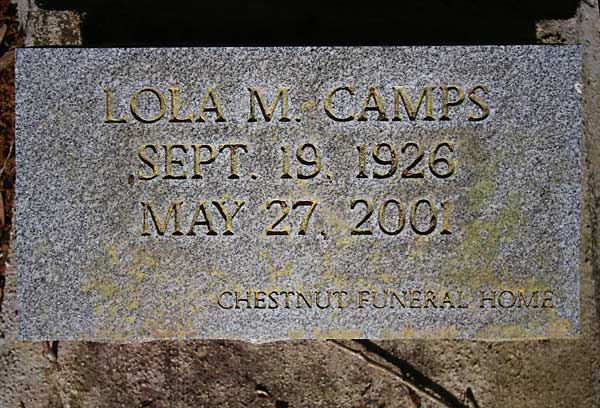 Lola M. Camps Gravestone Photo