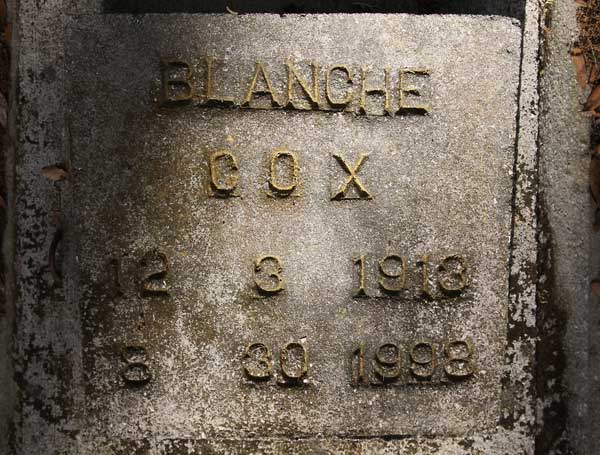 Blanche Cox Gravestone Photo