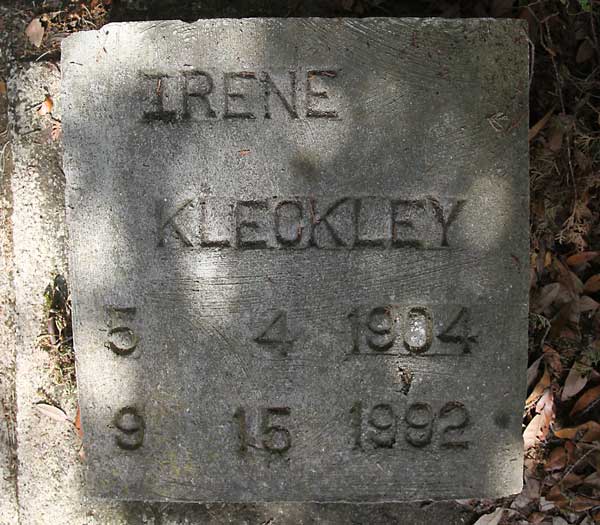 Irene Kleckley Gravestone Photo