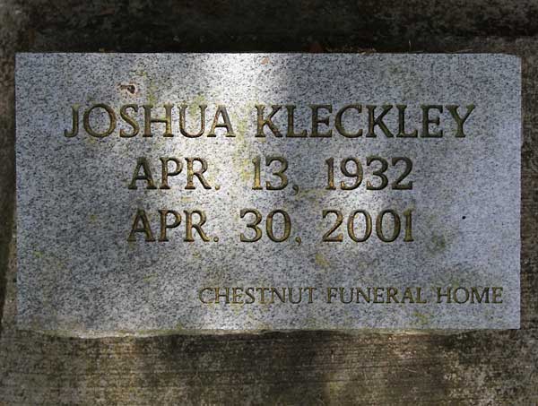 Joshua Kleckley Gravestone Photo