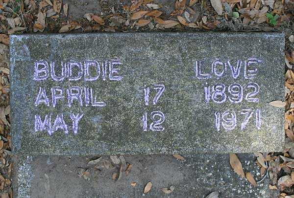 Buddie Love Gravestone Photo