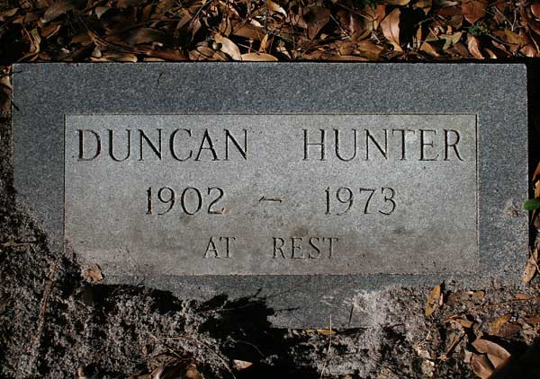 Duncan Hunter Gravestone Photo