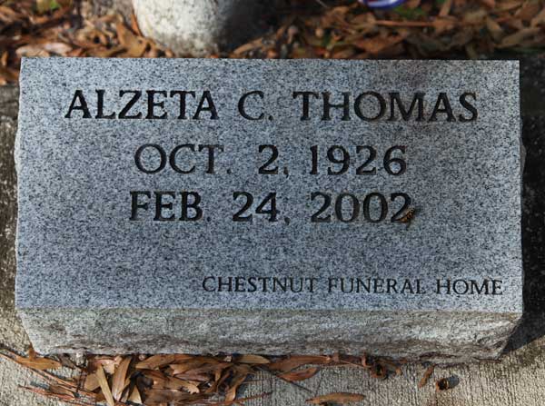 Alzeta C. Thomas Gravestone Photo