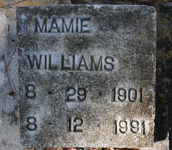 Mamie Williams Gravestone Photo