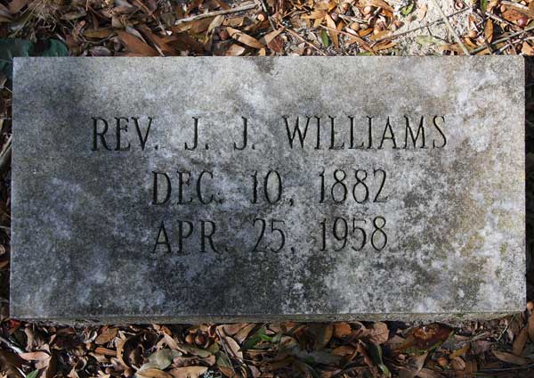 Rev. J.J. Williams Gravestone Photo