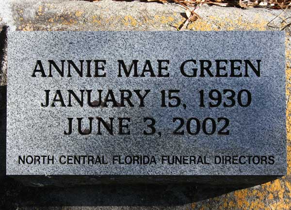 Annie Mae Green Gravestone Photo