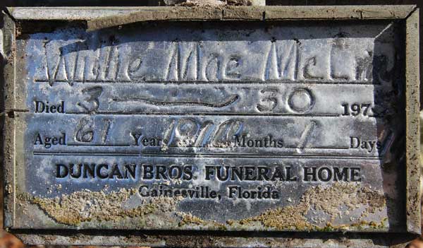 Willie Mae McLin Gravestone Photo