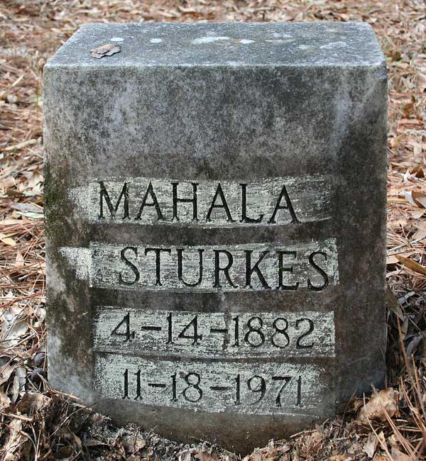 Mahala Sturkes Gravestone Photo