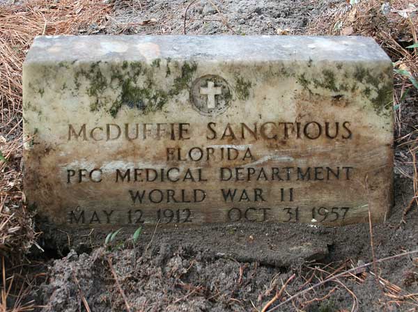 McDuffie Sanctious Gravestone Photo