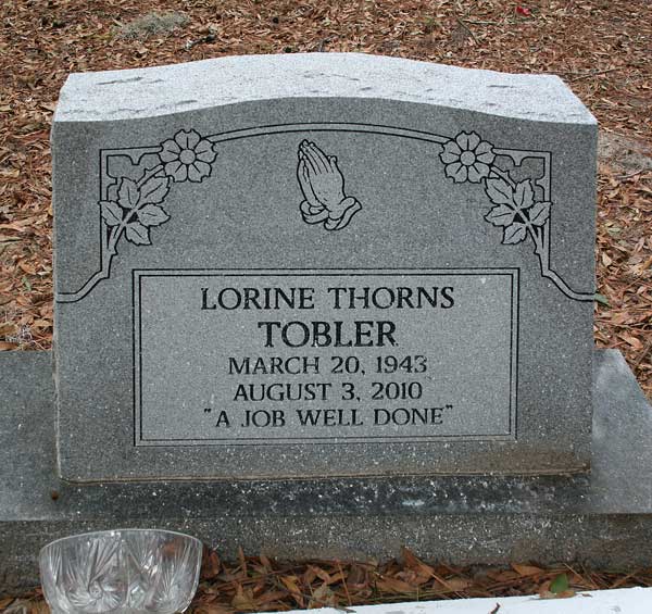 Lorine Thorns Tobler Gravestone Photo