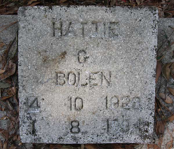 Hattie G. Bolen Gravestone Photo