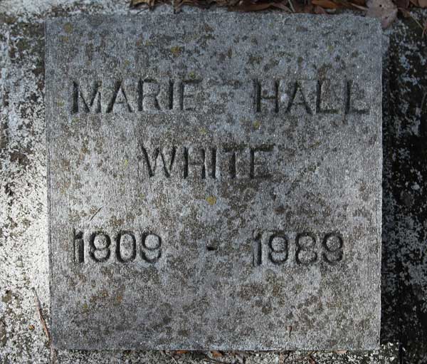 Marie Hall White Gravestone Photo