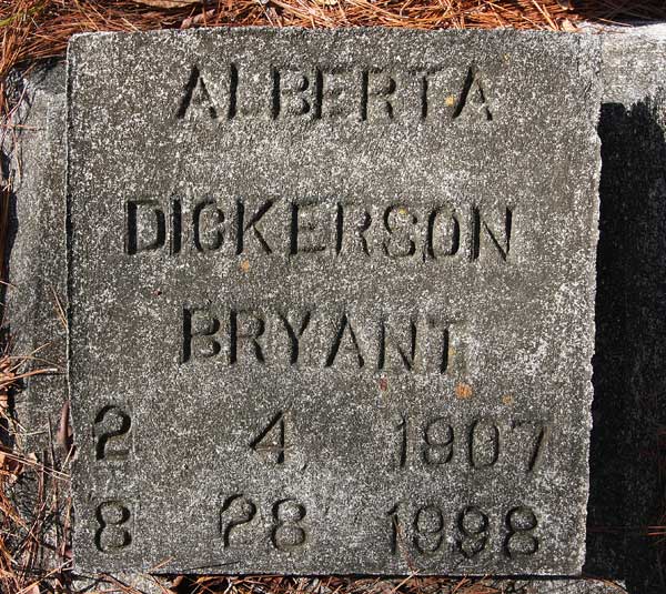 Alberta Dickerson Bryant Gravestone Photo