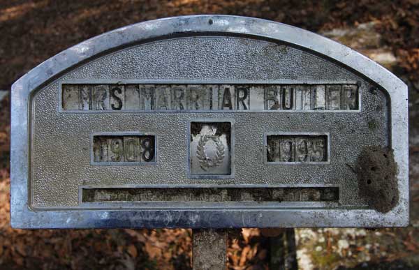 Mrs. Marriar Butler Gravestone Photo