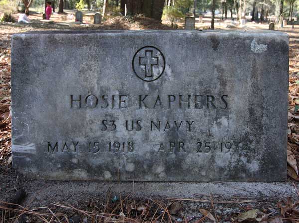 Hosie Kaphers Gravestone Photo