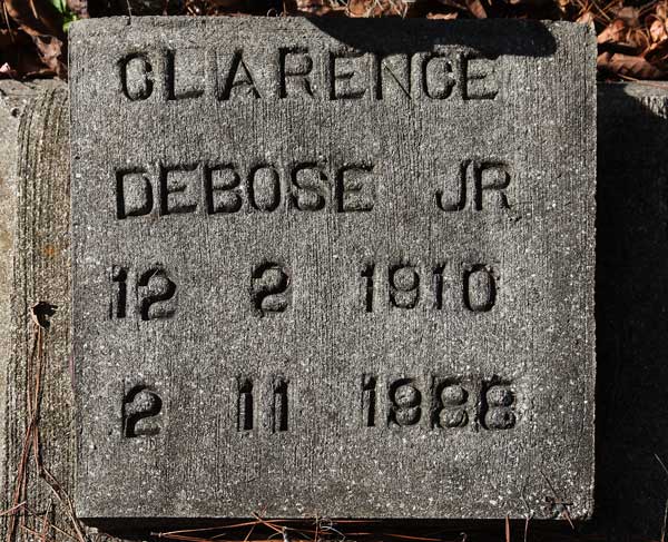 Clarence DeBose Gravestone Photo
