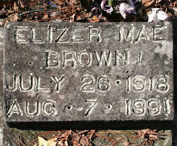 Elizer Mae Brown Gravestone Photo