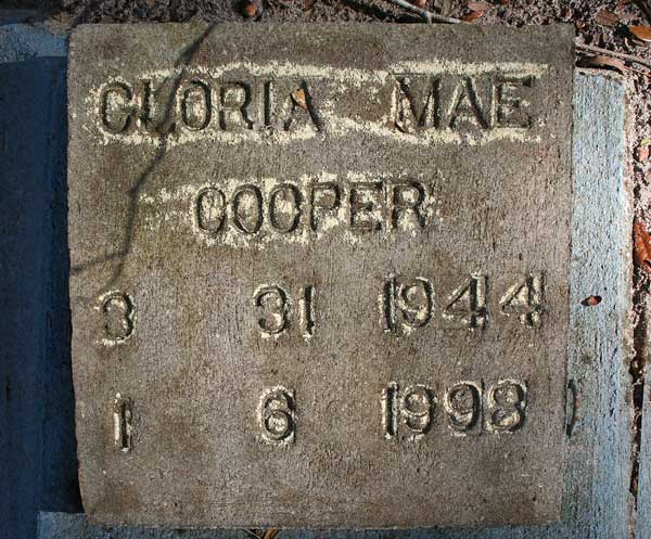 Gloria Mae Cooper Gravestone Photo
