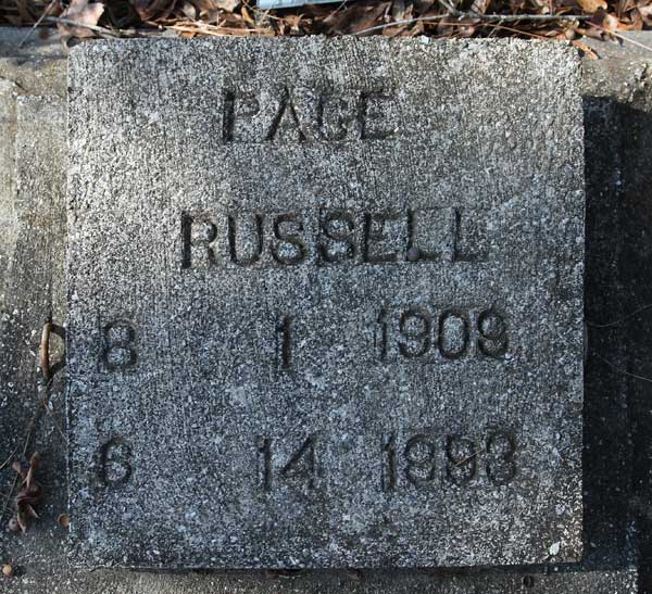 Page Russell Gravestone Photo