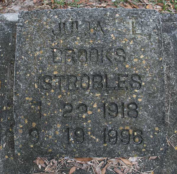 Julia Brooks Strobles Gravestone Photo