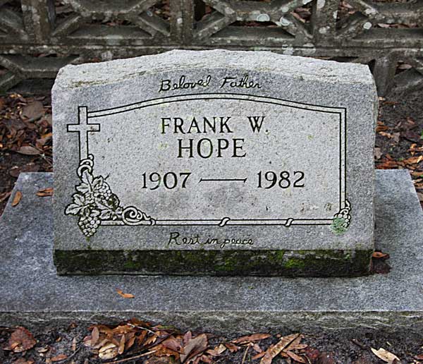 Frank W. Hope Gravestone Photo