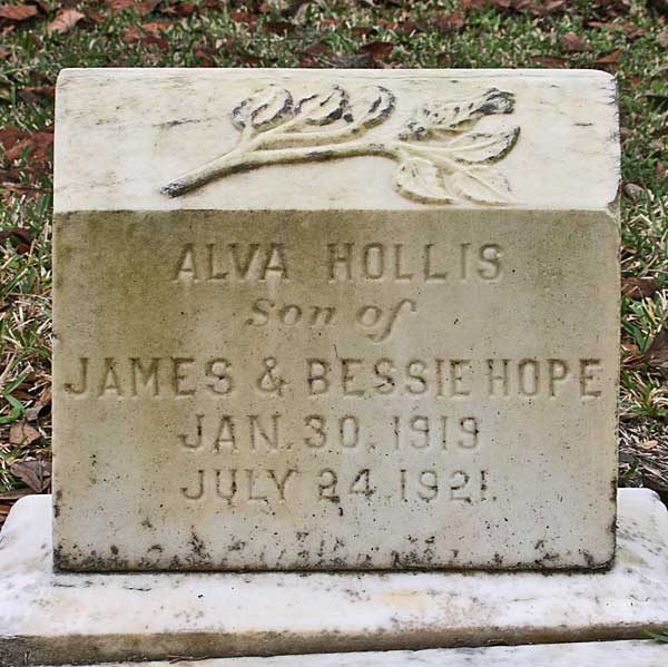 Alva Hollis Hope Gravestone Photo