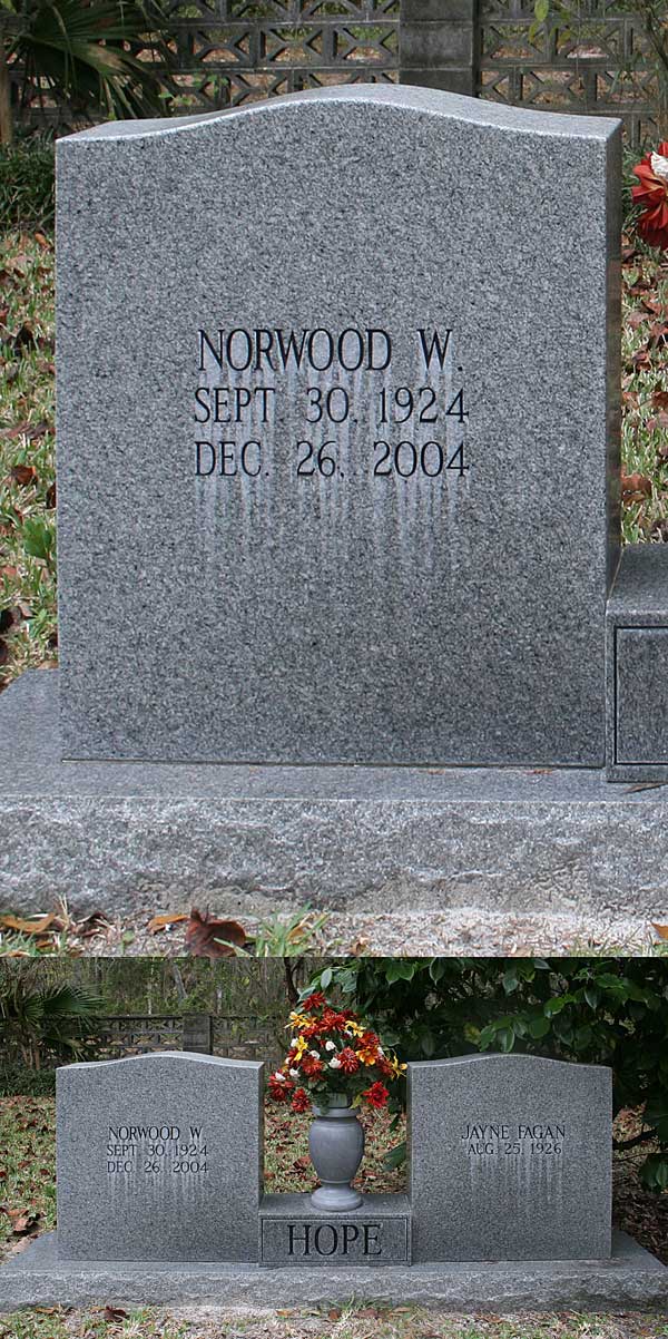 Norwood W. Hope Gravestone Photo