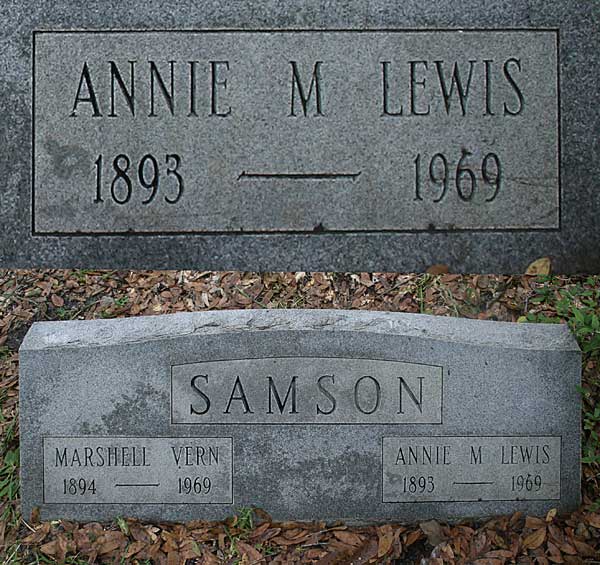 Annie M. Lewis Samson Gravestone Photo