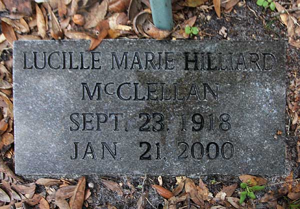 Lucille Marie Hilliard McClellan Gravestone Photo