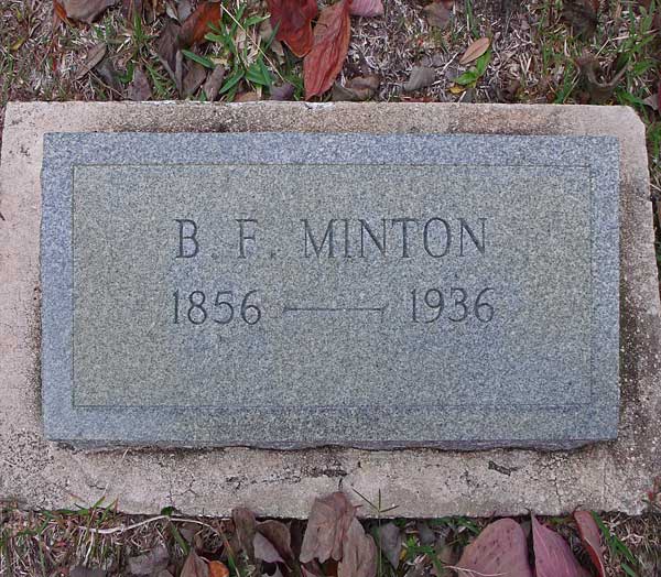B.F. Minton Gravestone Photo
