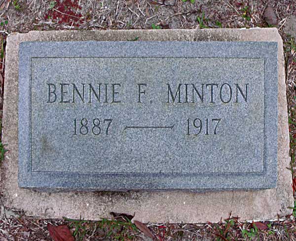 Bennie F. Minton Gravestone Photo